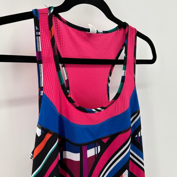 Fila Sport Racerback Tank Top Mesh Colorful L Activewear Sporty Athletic Retro - Picture 2 of 9